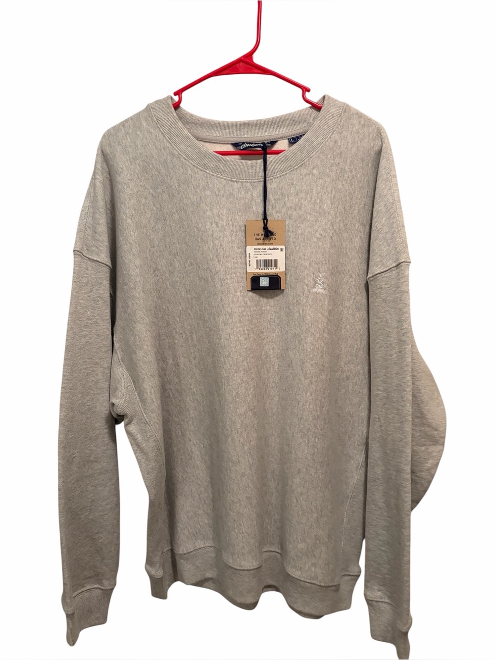 Chubbies Classic Crewneck Comfort Sweatshirt - Light Gray. Size Large. NWT